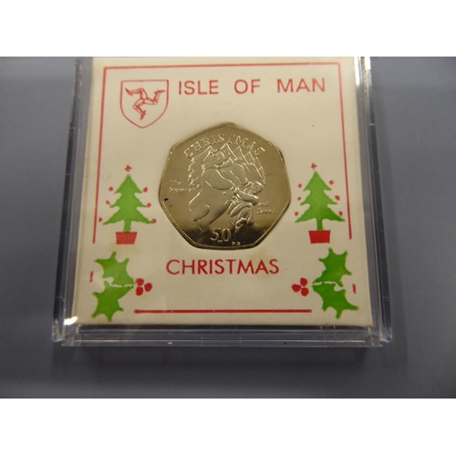 85 - 2003 IOM Christmas Snowman 50p coin cased