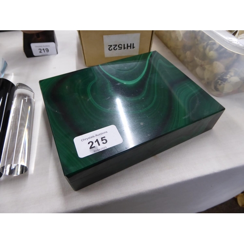 215 - A good quality malachite box