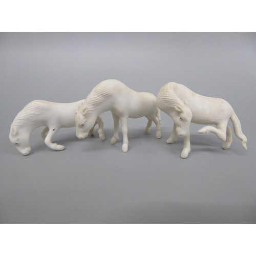 216 - Three small porcelain Chinese Tang horses