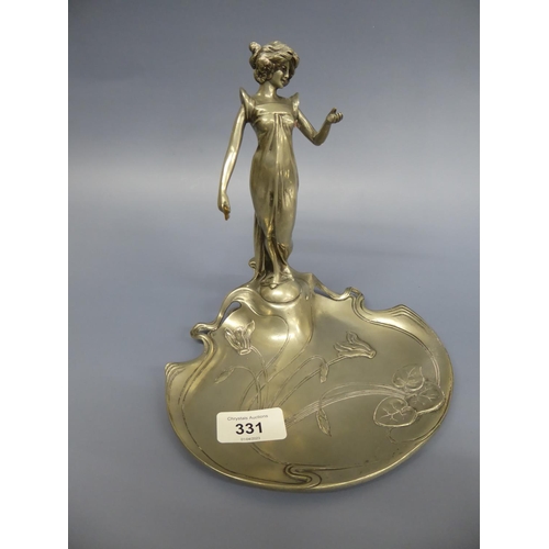 331 - Achille Gamba art nouveau pewter jewellery holder