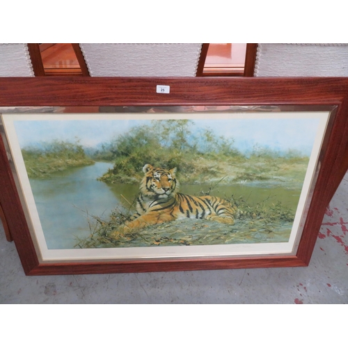 25 - Signed David Shepherd print limited 734/850 - Tiger in the sun