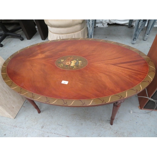 28 - Oval coffee table with patterned top