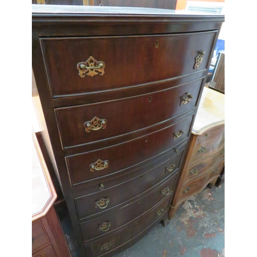 44 - Six drawer bow fronted chest