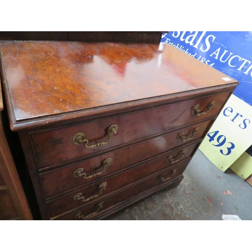 46 - Four drawer chest with brass swing handles