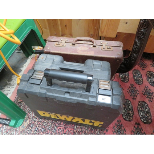 67 - De Walt cased drill, Duratool cased drill plus small case of hand tools