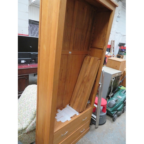 70 - Four shelf bookcase with two drawers to base