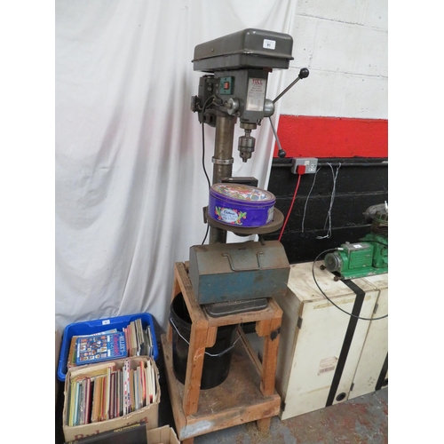 91 - Tull 12 speed heavy duty drill machine on stand plus accessories