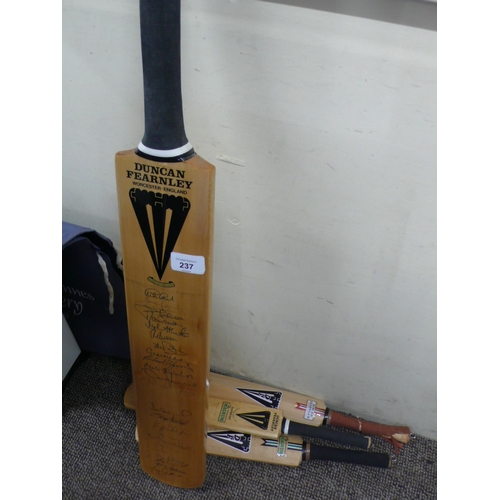 237 - Duncan Fearnley cricket bat signed by England and The  West Indies test teams 1991 together with sig... 