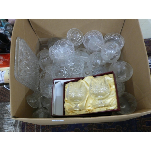 250 - Box of cut glassware