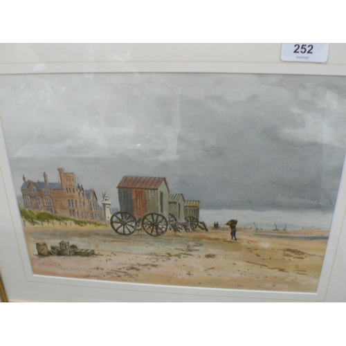 252 - Two pictures - Valley oil painting and Hoylake watercolour