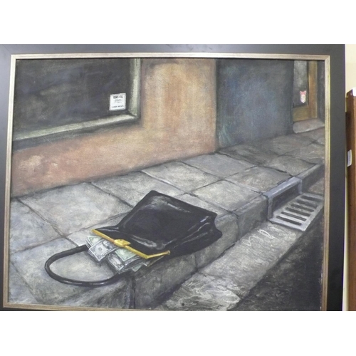 Robert Hawkins, 'Purse in New York', oil on canvas, signed verso, 1996