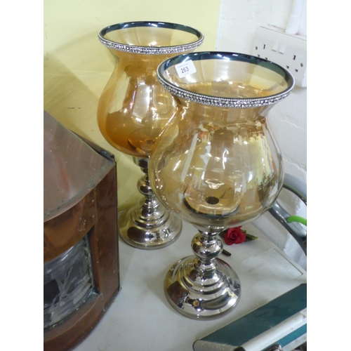 263 - Pair of fancy candle holders