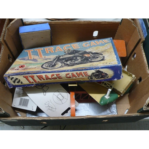 316 - Box of games and model railway accessories