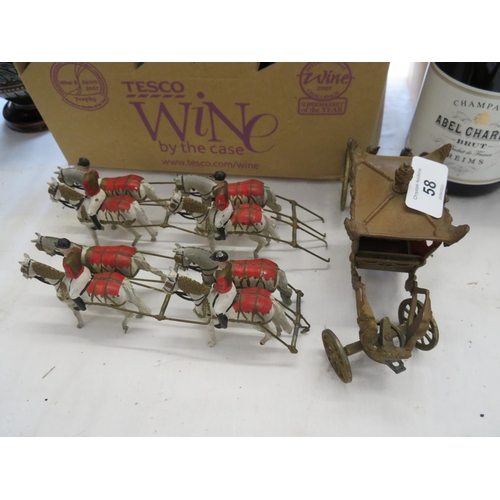 58 - Toy carriage with eight metal horses