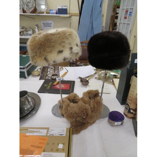 286 - Two ladies faux fur hats by Gilly Forge plus a fur scarf by Basler