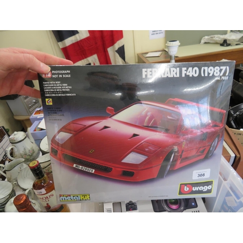 308 - A boxed unopened Burago Ferrari F40 model kit