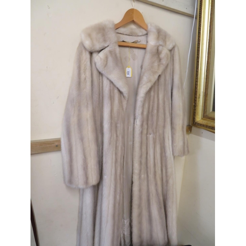 335 - Ladies mid length blonde mink fur coat, silk lined, size Medium