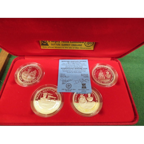 312 - A cased set of silver proof crowns Maritime Heritage