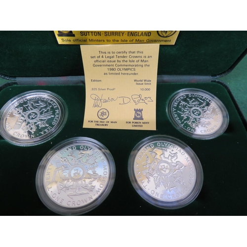 315 - A cased set of silver proof crowns 1980 Olympics