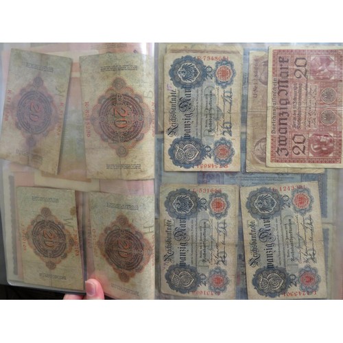 252 - An album of first World War German bank notes and occupied countries