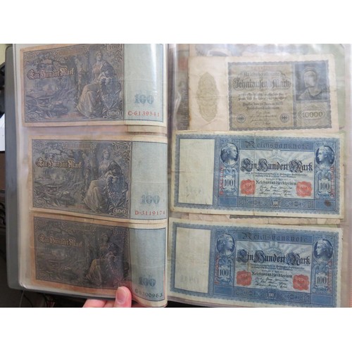 252 - An album of first World War German bank notes and occupied countries