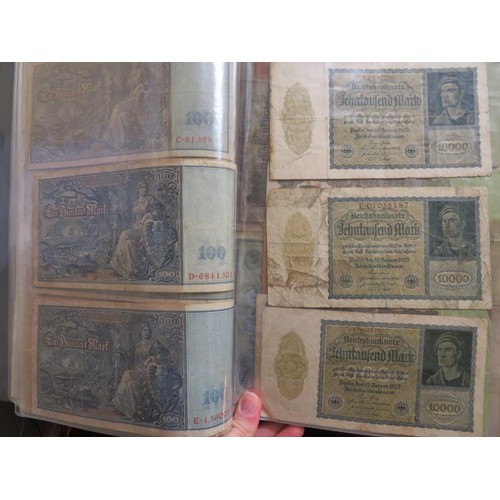 252 - An album of first World War German bank notes and occupied countries