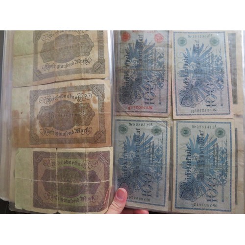 252 - An album of first World War German bank notes and occupied countries