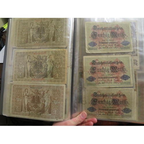 252 - An album of first World War German bank notes and occupied countries