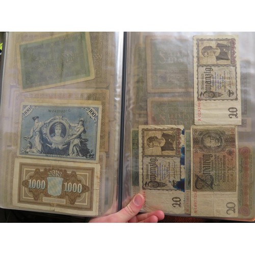 252 - An album of first World War German bank notes and occupied countries