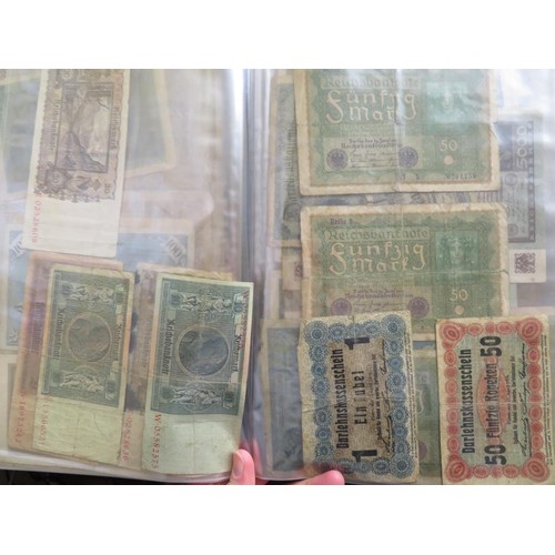 252 - An album of first World War German bank notes and occupied countries