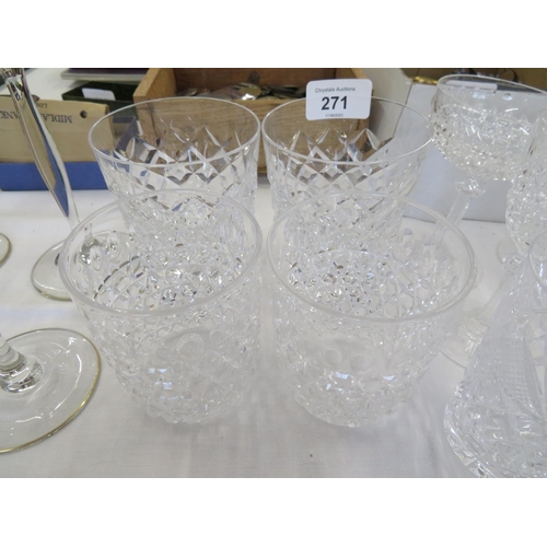 271 - 4x cut glass tumblers