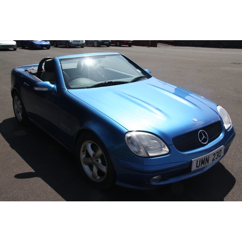 133 - UMN230
Blue Mercedes SLK 230
First Registered 24.04.2002
Approx 87,000 miles
Manual Petrol
Good serv... 