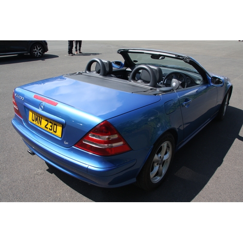 133 - UMN230
Blue Mercedes SLK 230
First Registered 24.04.2002
Approx 87,000 miles
Manual Petrol
Good serv... 