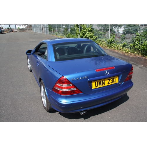 133 - UMN230
Blue Mercedes SLK 230
First Registered 24.04.2002
Approx 87,000 miles
Manual Petrol
Good serv... 