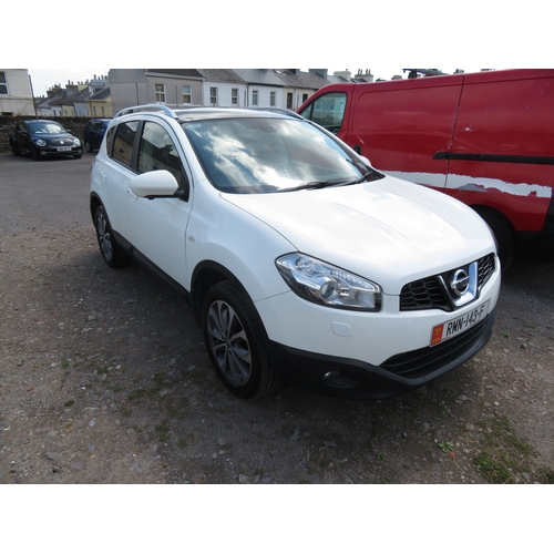 137 - RMN143F
White Nissan Qashqai 1598cc
First Registered 21.01.2013
Approx 50216 miles
Petrol