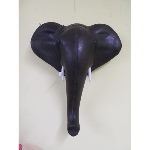 273 - Leather wall hanging elephant head