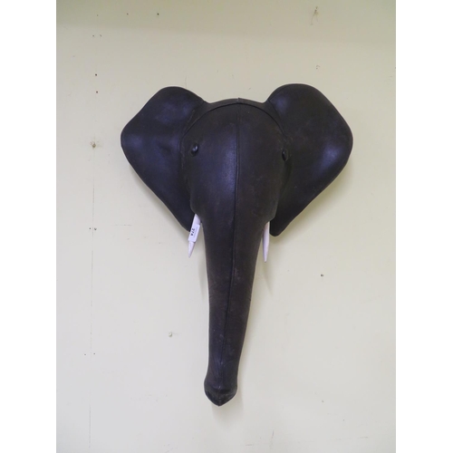 274 - Leather wall hanging elephant head