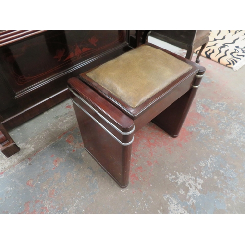 13 - Upright piano plus Art Deco piano stool