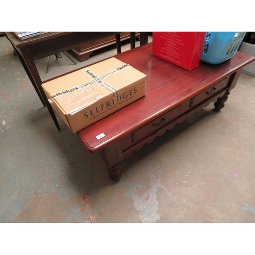 45 - Mahogany two drawer coffee table