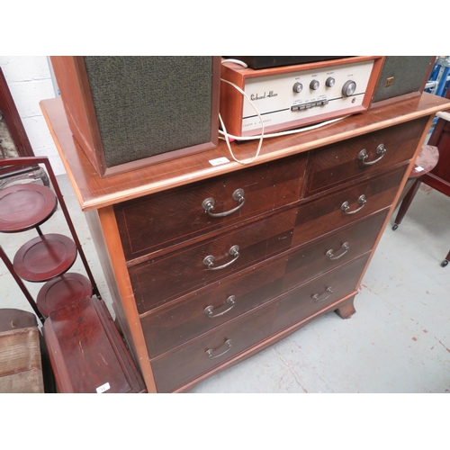 75 - Chest of three long and two short drawers with swing handles