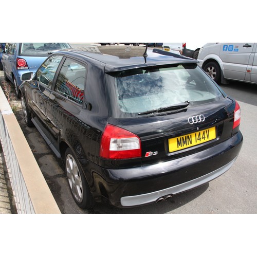 27 - MMN144V
Black Audi S3 1.8 Turbo Quattro 4X4 
First Registered 10.09.2003
Approx 102,000 miles
Manual... 