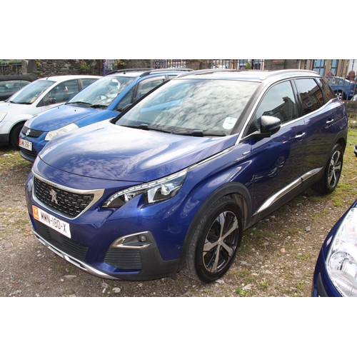 5 - !AMENDED LOT!
MMN180X
Blue Peugeot 3008 Estate 2.0 Blue HDI
First Registered 10.07.2017
Approx 59,48... 