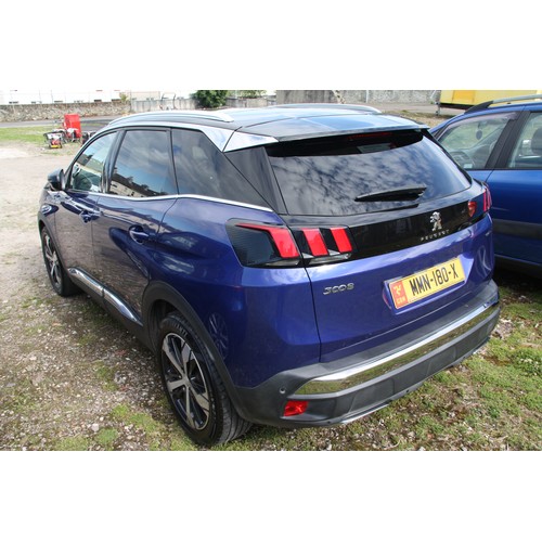 5 - !AMENDED LOT!
MMN180X
Blue Peugeot 3008 Estate 2.0 Blue HDI
First Registered 10.07.2017
Approx 59,48... 