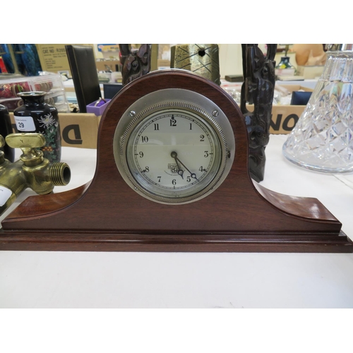 24 - Smiths car clock no. 240534 in a mahogany arched frame