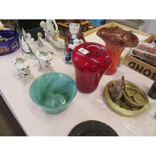 30 - Three art glass vases