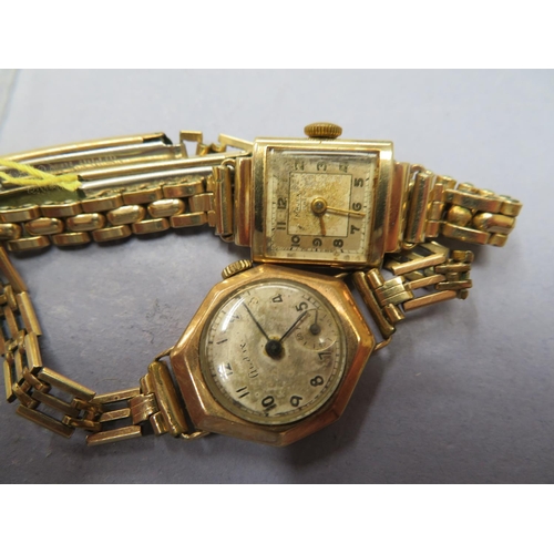 56 - Two ladies 9 ct. gold cased wrist watches