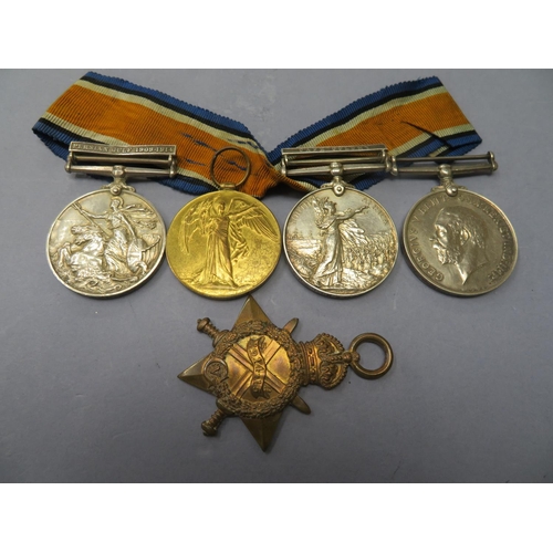 84 - Five medal group Boar War, Persian Gulf and WW1 awarded to  PO9383 Sergt., W.S.L. Harding R.M.L.I.  ... 