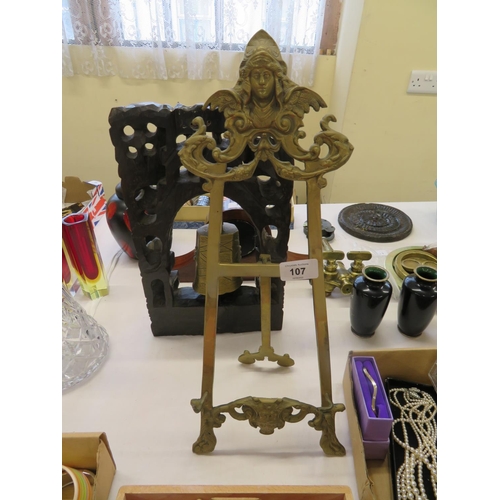 107 - A brass picture stand/easel