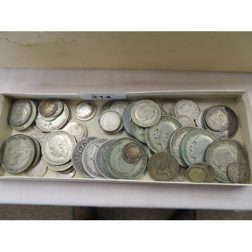 214 - A collection of British silver coinage some good dates, wt. 380 grms.