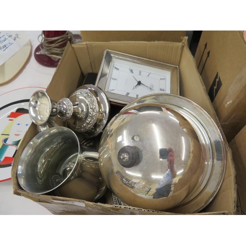 253 - Box of EPNS and silver plated ware